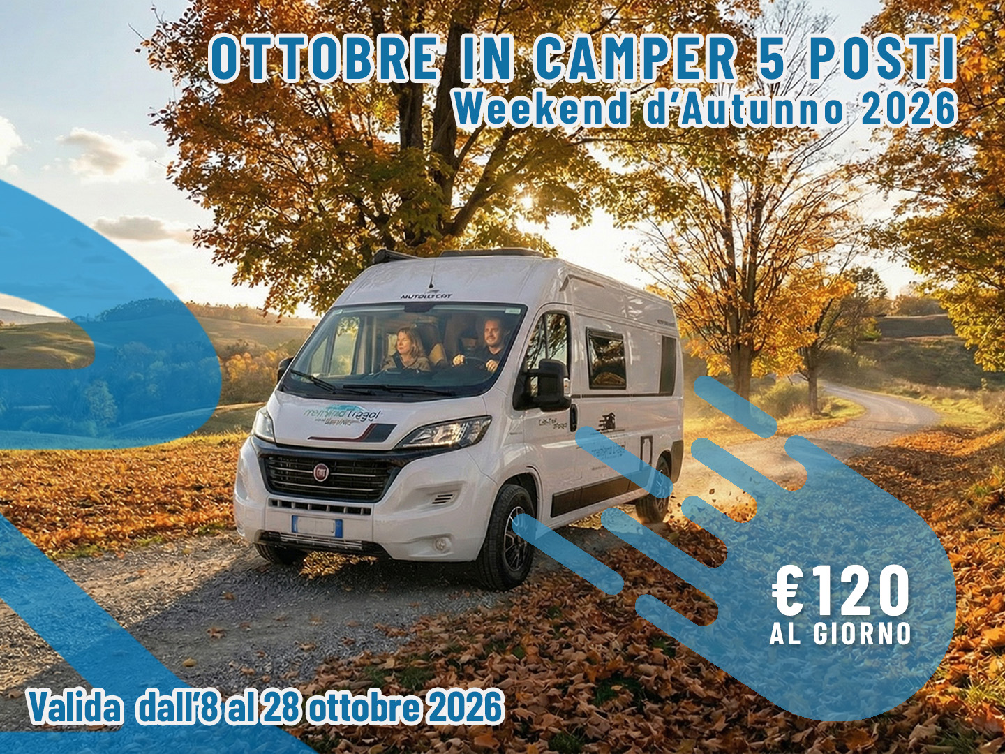 [Ottobre] Offerta Noleggio Camper: Weekend per 5 persone